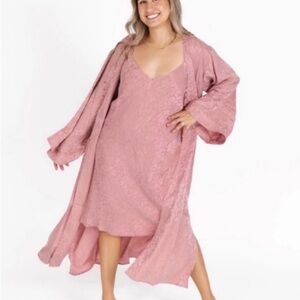 BNWT Smash + Tess X Ashlee Simpson disco slip dress and duster in dusty rose XL